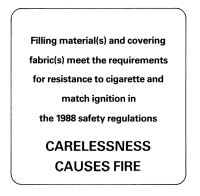 Carelessness causes fire label (cigarette and match ignition)